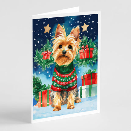 Yorkshire Terrier Yorkie Christmas Greeting Cards Pack of 8-0