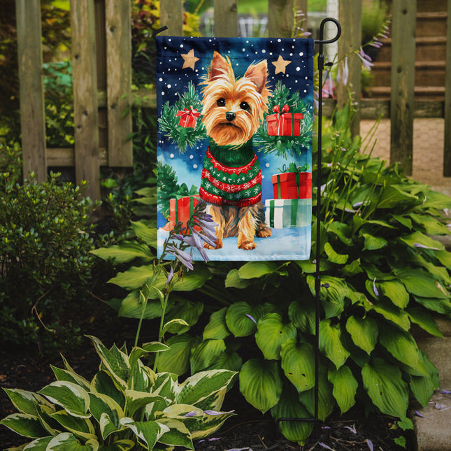 Yorkshire Terrier Yorkie Christmas Garden Flag-1