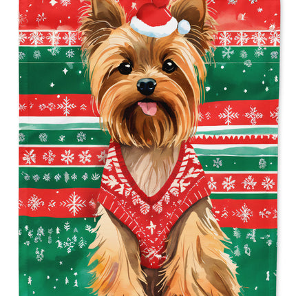 Yorkshire Terrier Yorkie Christmas House Flag-0