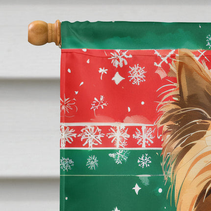 Yorkshire Terrier Yorkie Christmas House Flag-2