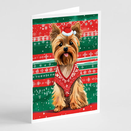 Yorkshire Terrier Yorkie Christmas Greeting Cards Pack of 8-0