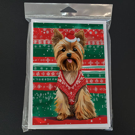 Yorkshire Terrier Yorkie Christmas Greeting Cards Pack of 8-2