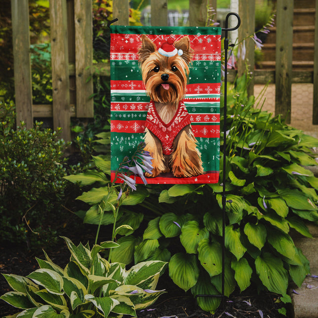 Yorkshire Terrier Yorkie Christmas Garden Flag-1
