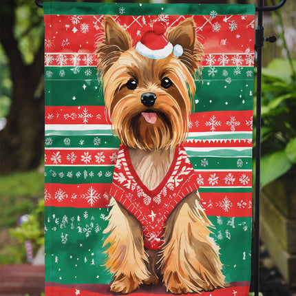 Yorkshire Terrier Yorkie Christmas Garden Flag-2