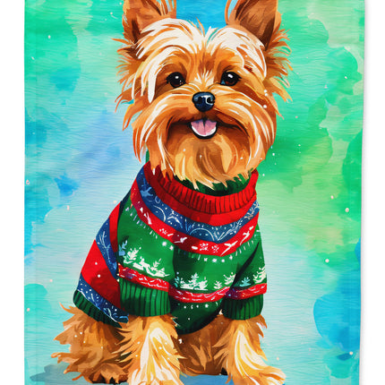 Yorkshire Terrier Yorkie Christmas House Flag-0
