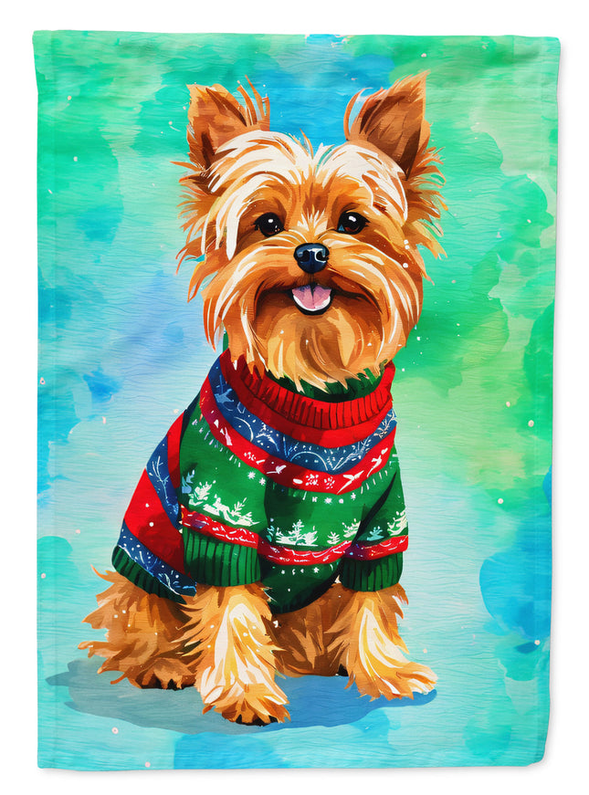 Yorkshire Terrier Yorkie Christmas House Flag-0