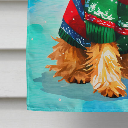 Yorkshire Terrier Yorkie Christmas House Flag-3