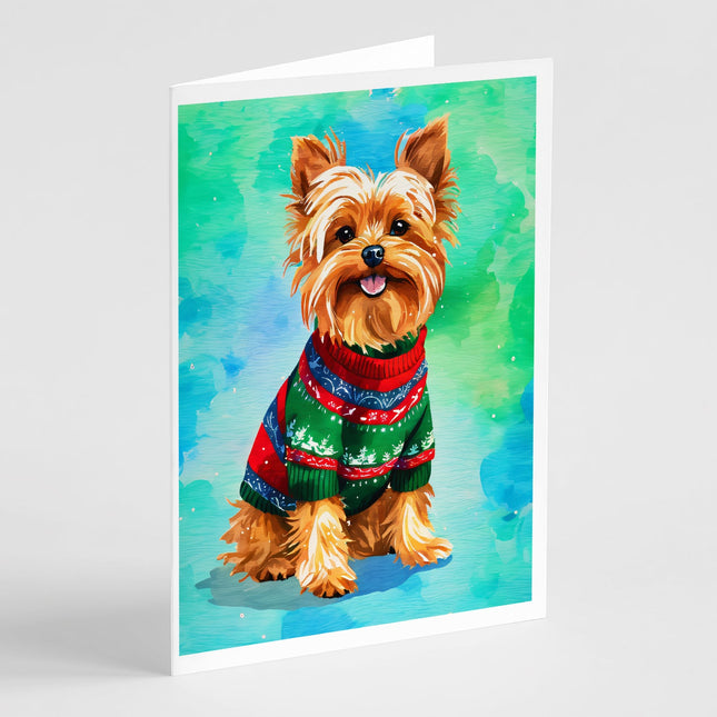 Yorkshire Terrier Yorkie Christmas Greeting Cards Pack of 8-0