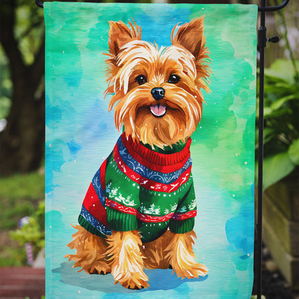 Yorkshire Terrier Yorkie Christmas Garden Flag-2