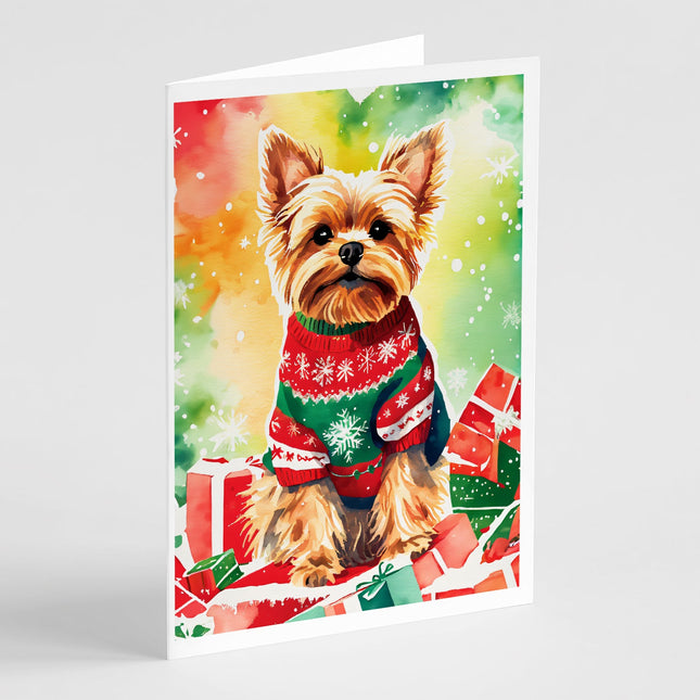 Yorkshire Terrier Yorkie Christmas Greeting Cards Pack of 8-0