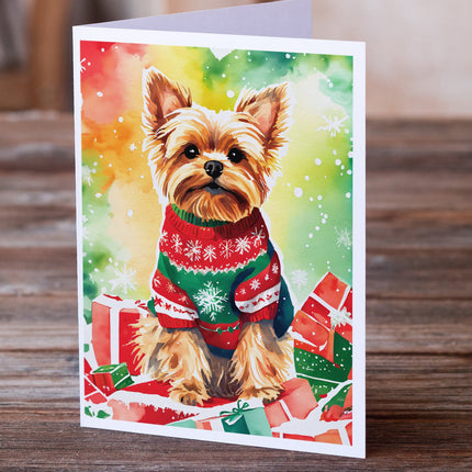 Yorkshire Terrier Yorkie Christmas Greeting Cards Pack of 8-1