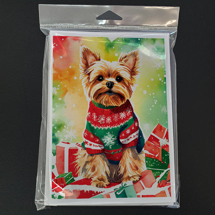 Yorkshire Terrier Yorkie Christmas Greeting Cards Pack of 8-2