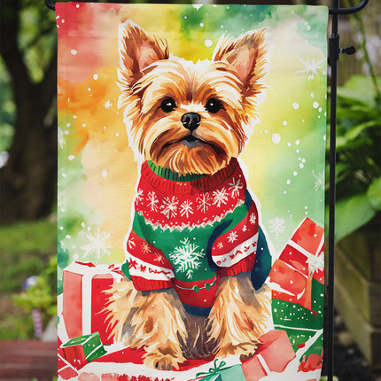 Yorkshire Terrier Yorkie Christmas Garden Flag-2