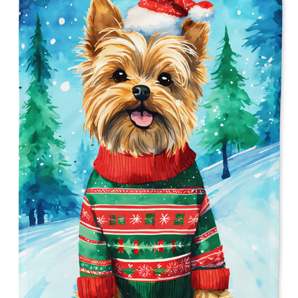 Yorkshire Terrier Yorkie Christmas House Flag-0