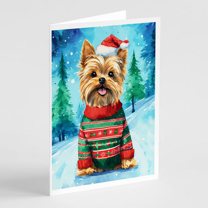 Yorkshire Terrier Yorkie Christmas Greeting Cards Pack of 8-0