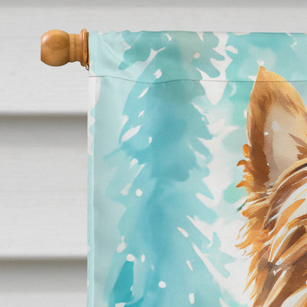 Yorkshire Terrier Yorkie Christmas House Flag-2