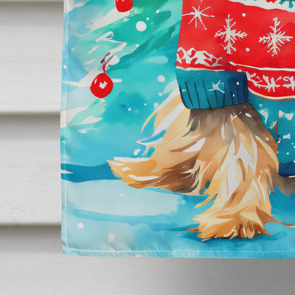 Yorkshire Terrier Yorkie Christmas House Flag-3