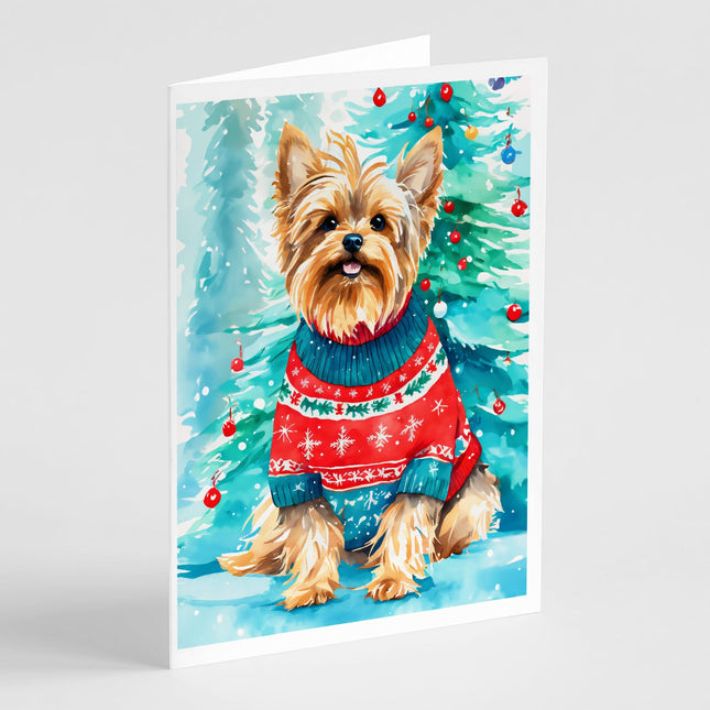 Yorkshire Terrier Yorkie Christmas Greeting Cards Pack of 8-0