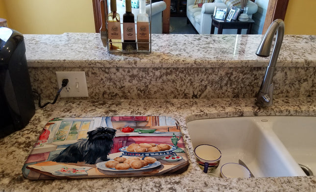 Affenpinscher Christmas Cookies Dish Drying Mat-1