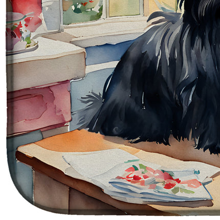 Affenpinscher Christmas Cookies Dish Drying Mat-3