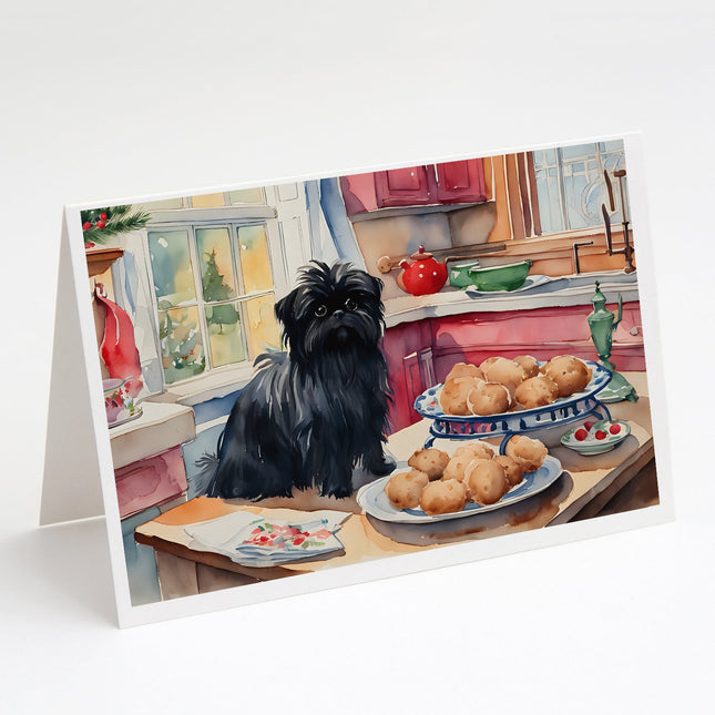 Affenpinscher Christmas Cookies Greeting Cards Pack of 8-0