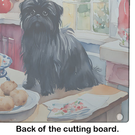Affenpinscher Christmas Cookies Glass Cutting Board-4