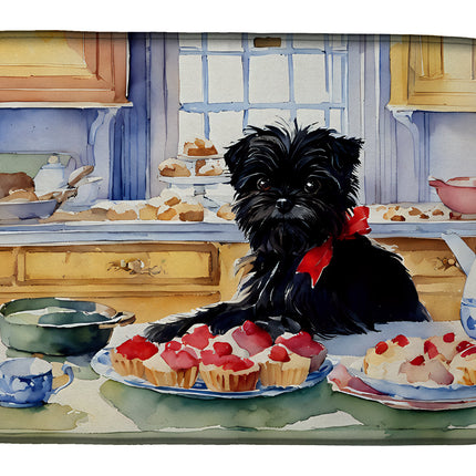 Affenpinscher Christmas Cookies Dish Drying Mat-0
