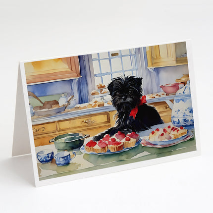 Affenpinscher Christmas Cookies Greeting Cards Pack of 8-0
