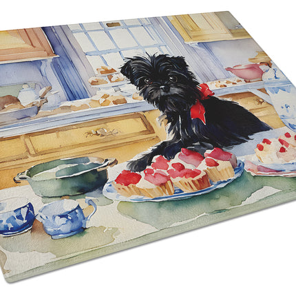 Affenpinscher Christmas Cookies Glass Cutting Board-0