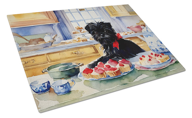 Affenpinscher Christmas Cookies Glass Cutting Board-0