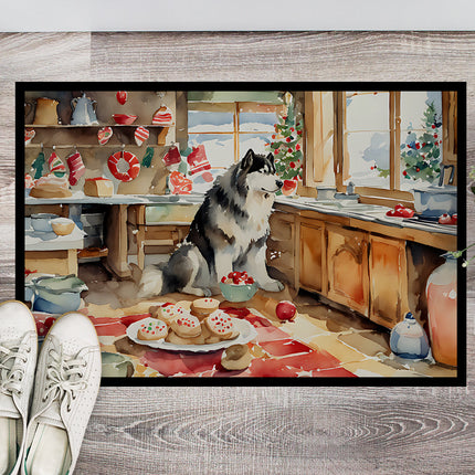 Alaskan Malamute Christmas Cookies Doormat-1