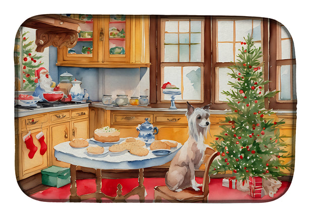 Chinese Crested Christmas Cookies Dish Drying Mat-0