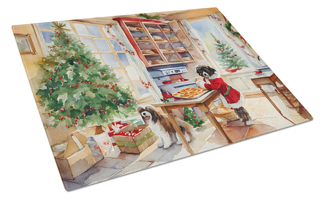 Havanese Christmas Cookies Glass Cutting Board-0