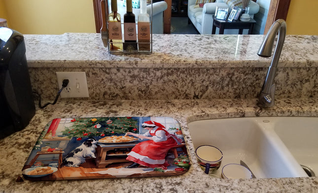 Japanese Chin Christmas Cookies Dish Drying Mat-1