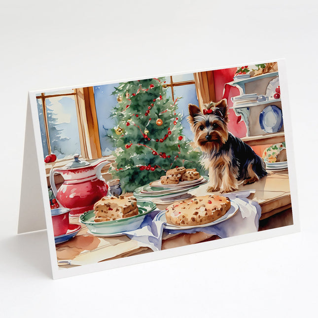 Yorkshire Terrier Yorkie Christmas Cookies Greeting Cards Pack of 8-0