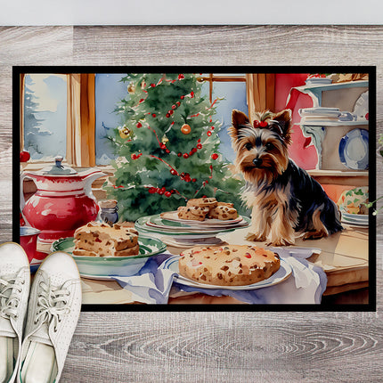 Yorkshire Terrier Yorkie Christmas Cookies Doormat-1