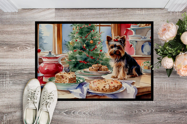 Yorkshire Terrier Yorkie Christmas Cookies Doormat-1