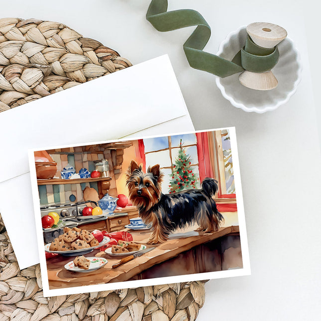 Yorkshire Terrier Yorkie Christmas Cookies Greeting Cards Pack of 8-1