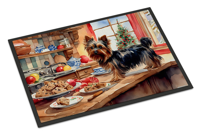 Yorkshire Terrier Yorkie Christmas Cookies Doormat-0