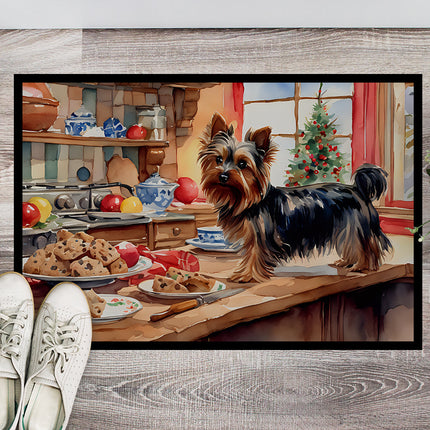 Yorkshire Terrier Yorkie Christmas Cookies Doormat-1