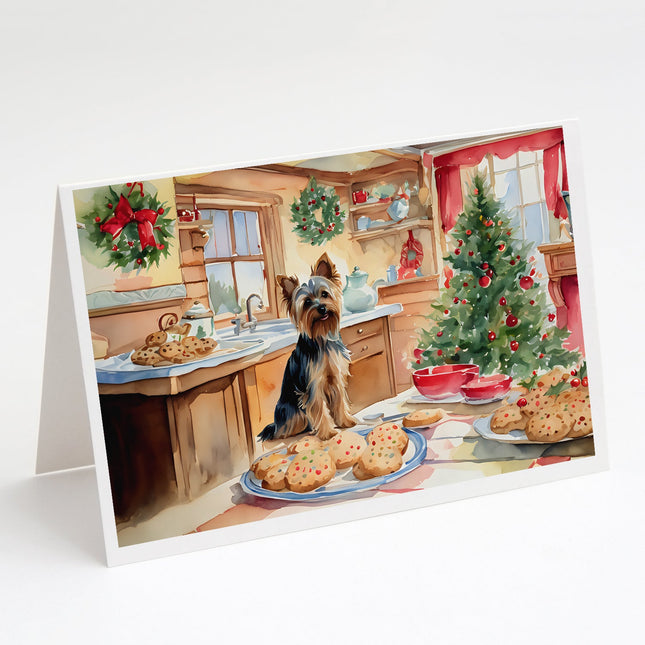 Yorkshire Terrier Yorkie Christmas Cookies Greeting Cards Pack of 8-0