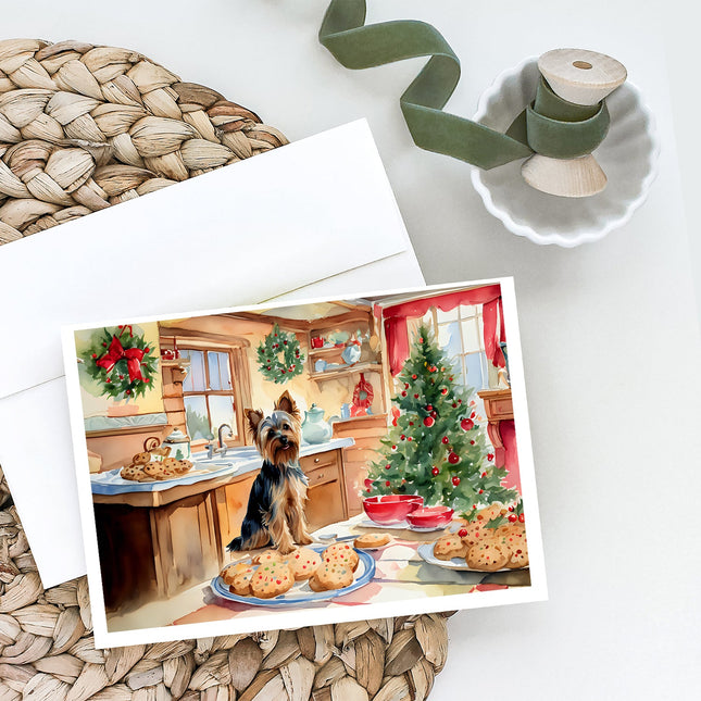 Yorkshire Terrier Yorkie Christmas Cookies Greeting Cards Pack of 8-1