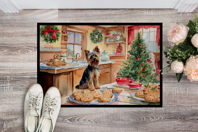 Yorkshire Terrier Yorkie Christmas Cookies Doormat-1