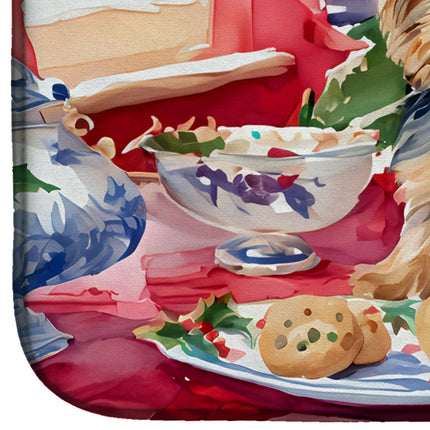 Yorkshire Terrier Yorkie Christmas Cookies Dish Drying Mat-3