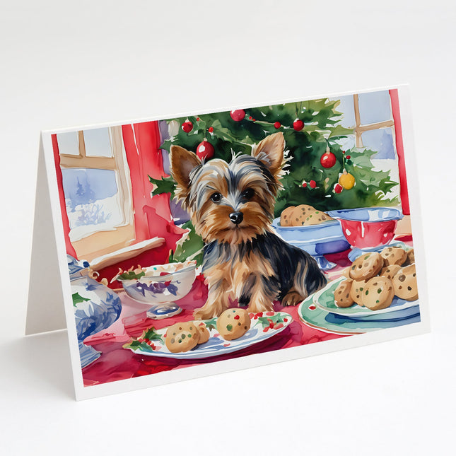 Yorkshire Terrier Yorkie Christmas Cookies Greeting Cards Pack of 8-0