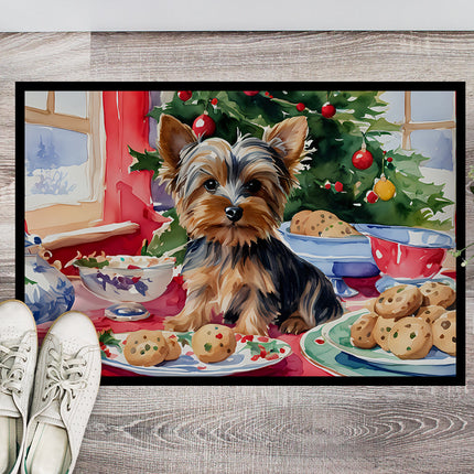 Yorkshire Terrier Yorkie Christmas Cookies Doormat-1