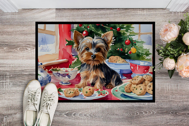 Yorkshire Terrier Yorkie Christmas Cookies Doormat-1