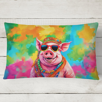 Hippie Animal Pig Throw Pillow-1