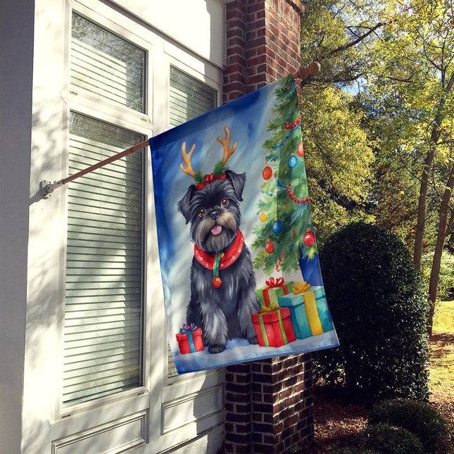 Affenpinscher Christmas Reindeer House Flag-1
