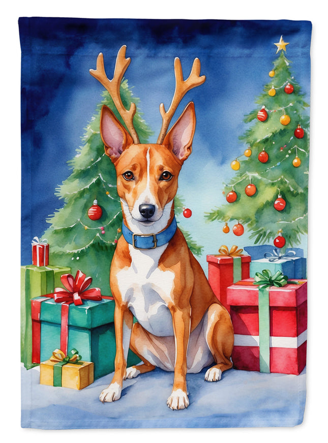 Basenji Christmas Reindeer Garden Flag-0
